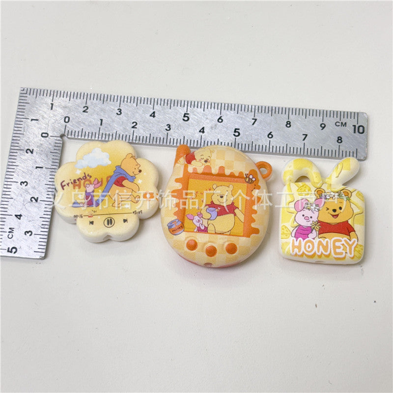 Wholesale 100pcs/pack Through hole printed irregular beaded pen accessories mobile phone keychains OLY Exclusive